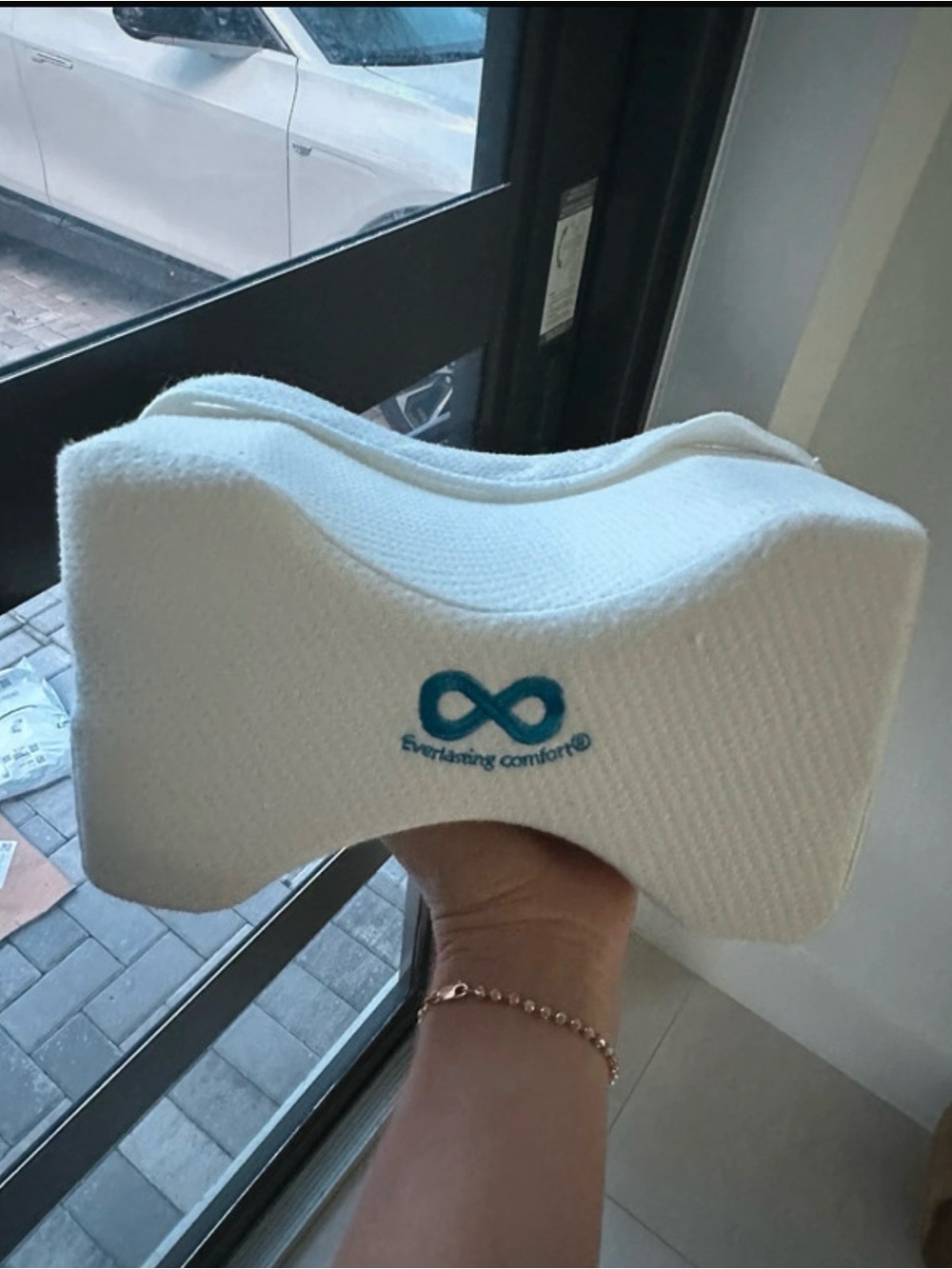 White Knee Pillow for Side Sleepers